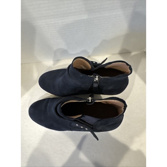 WOMENS PAOLO FRESHTON WEDGE SNEAKERS SIZE 8.5 M BLUE LEATHER SUEDE - Picture 6 of 12